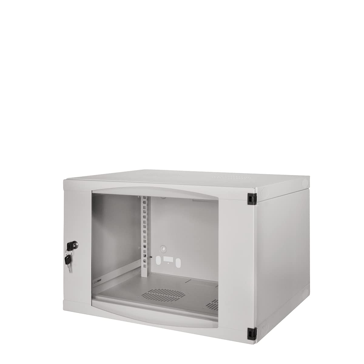 LogiLink Professional 19 Zoll Wandgehäuse mit 6 HE (Höheneinheit), Glastür mit Zylinderschloss, Flatpack, Farbe: Grau