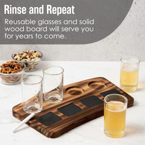 Planche à découper en bois noble avec support de dégustation pour bières et cocktails - 8