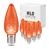 Holiday Lighting Outlet LED C9 Orange Replacement Christmas Light Bulbs, Commercial Grade, 5 Diode (Led's) in Each Bulb. Fits in E17 Sockets. Pack of 25 Bulbs