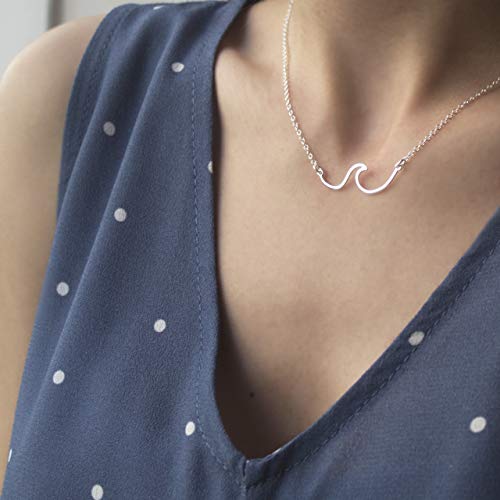 Collier Vague Argent anti-allergie ras de cou chaîne réglable