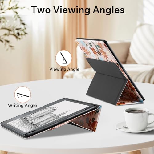 Image of CoBak Stand Case for Kindle Scribe - Premium Folio Leather Cover with Pen Holder, Auto Sleep /Wake - Compatible with 10.2 Inch Kindle Scribe (2022 /2024 Release)