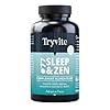 Melatonine 1,9 mg | Action Rapide Pour Dormir Rapidement | Sommeil Adulte | Facilite l'Endormissement avec Mélatonine + Mélisse, Valériane & Vitamines B6,B12,B3 | TRYVITE SLEEP&ZEN