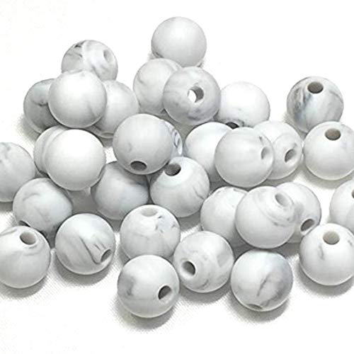 Silicone Beads for Pacifier Clips Kit, Necklaces, Bracelets, Keychains, Teethers - 12mm 100pc Silicone Beads Bulk, BPA Free/Food Grade with SiliconePlus Technology, Medium Round Beads (12mm, Marble) Silicone Beads for Pacifier Clips Kit, Necklaces, Bracelets, Keychains, Teethers - 12mm 100pc Silicone Beads Bulk, BPA Free/Food Grade with SiliconePlus Technology, Medium Round Beads (12mm, Marble)