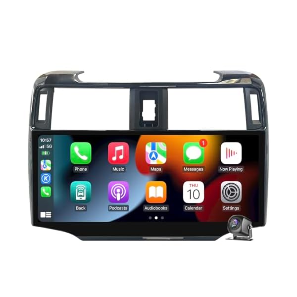 Android 14 Car Radio for Toyota 4Runner 2009-2022 Car Stereo GPS Navigation with DSP in Dash Headunit Multimedia Player 12.3-Inch HD Touchscreen Build in Android AUTO Carplay Bluetooth（Black）