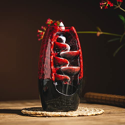 INONE Ceramic Incense Burner with 120 Cones, Waterfall Backflow Incense Holder, Aromatherapy Ornament, Zen Decor, Home… - Image 6