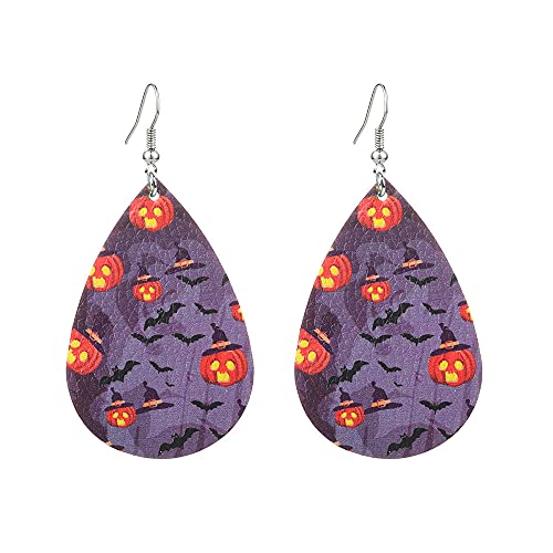 Boucles d'oreilles Halloween en cuir légères anti-douleur pour lobes sensibles
