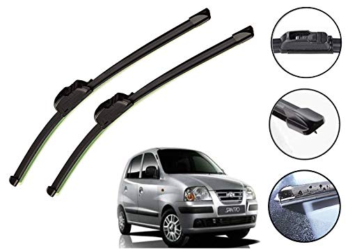 Image of Auto Hub Car Wiper Blades Compatibility With Hyundai Santro Old - Set of 2 Pcs (D-20,P-16)