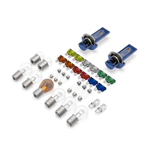 BLUETECH® Set H7 30-tlg mit Autosicherungen PKW Beleuchtung,Halogen,Signal Glühbirnen KFZ Ersatzlampenset Lampe Auto Set