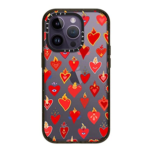 Coque iPhone 14 Pro antichoc motif cœur flamboyant