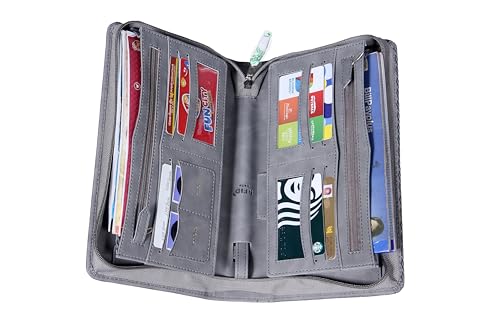 Image of Sukeshcraft Multiple Cheque Book Holder | Original PU Holds Upto 8 Cheque Books, CloudGrey