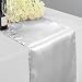 LinenTablecloth 14 x 108-Inch Satin Table Runner Silver