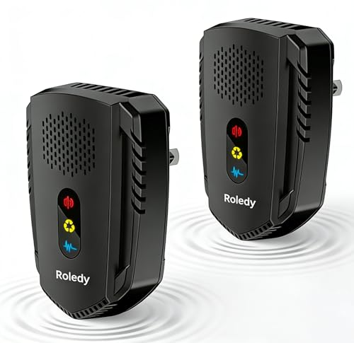 ROLEDY® Répulsif Ultrasons 3 Modes de Fonctionnement, Mode Silencieux, Efficace Contre Les Rats Rongeurs Souris Fourmis, Araignées, Moustiques, Cafards,...