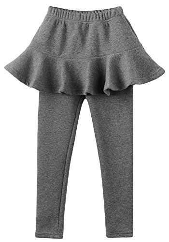 Little Girls' Solid Winter Footless Tights Fleece Lined Pantskirts
