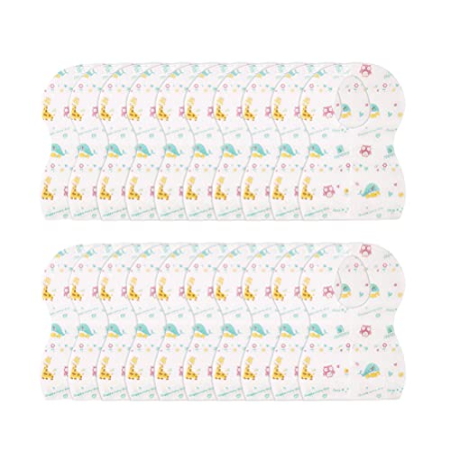 TOYANDONA Baby Disposable Feeding Bibs with Catcher Pocket 20Pcs Adjustable Toddler Drool Bib Set Lightweight Portable for Mealtime
