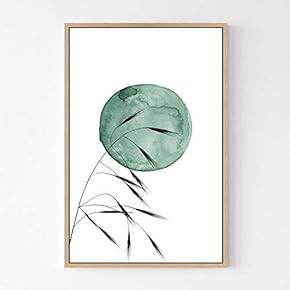 signwin Framed Canvas Wall Art Green Moon Canvas...