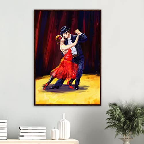 Décoration murale tango rouge : impression d'art encadrée noire 70x100 cm - 6