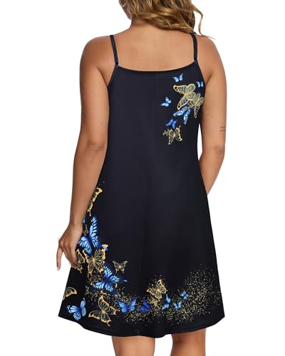 Image of JOELLYUS Womens Spaghetti Strap Dress Summer Dresses Beach Cover Ups Casual Sundresses with Pockets 2026