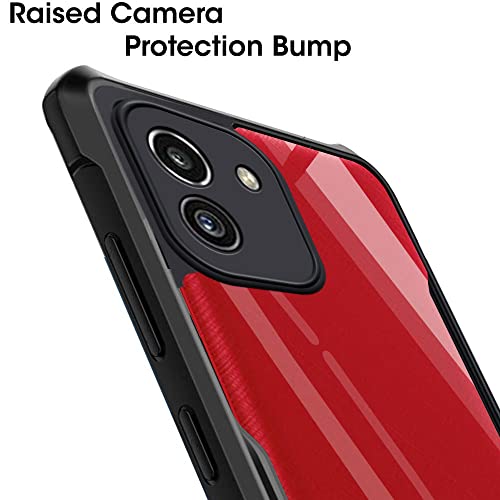 Image of TheGiftKart Shockproof Crystal Clear Back Cover Case for Samsung Galaxy A03 | 360 Degree Protection | Protective Design | Transparent Back Case Cover (PC & TPU, Black Bumper)