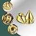 170 Pieces Multiple Sizes Cone Spikes Screwback Studs Rivets Large Medium Small Metal Tree Spikes Studs for Punk Style Clothing Accessories DIY Craft Decoration (Golden)