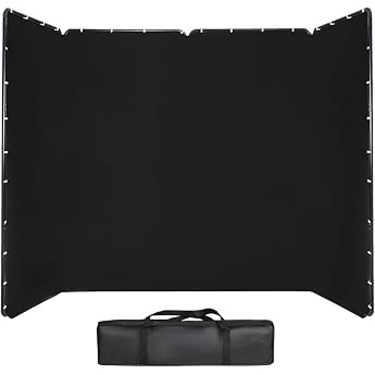 4 m x 2.4 m Large Black Photo Background Stand Portable and Foldable Polyester Backdrop for Live Broadcasts Character Photography Wedding Stages Photo Studios Online Conferences
