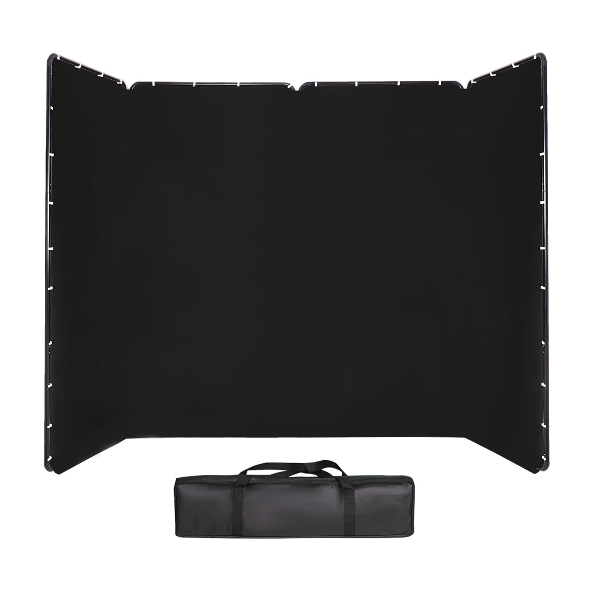 4m x 2,4m Großer Schwarzer Polyester Foto Hintergrund Ständer | Tragbar und Faltbar Backdrop für Live-Übertragungen, Charakterfotografie, Hochzeitsbühnen, Fotostudios, Online-Konferenzen