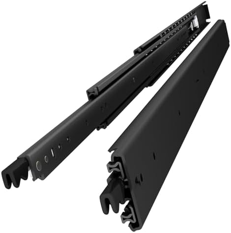 VADANIA Schwerlast Schubladenauszug mit Schloss 1200mm, #D76-B, 1 Paar | 156kg Tragfähigkeit Vollauszug-Kugellager, Seitenmontage, Schwarz