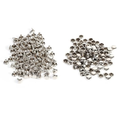 Materiale: metallo YDuupxe 100 Pezzi di Rivetti Doppi Sfusi, Rivetti con Borchie e Punte 8x8mm per Pelle, Artigianato Fai-da-Te, Borse, Riparazioni di Scarpe, Nastri di Collari per Animali Domestici (Silver)
