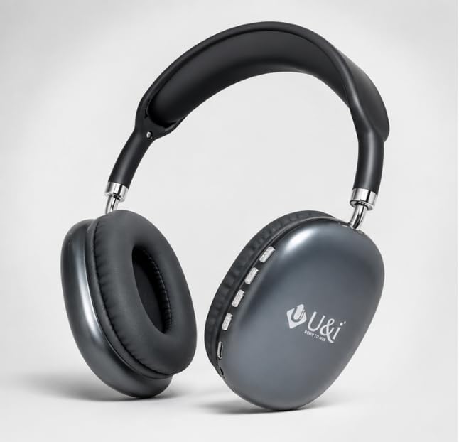 u&i heroic series wireless headset, bluetooth 5.3, blue | 500h standby time, hd microphone, deep bass, foldable design, soft ear cushions
