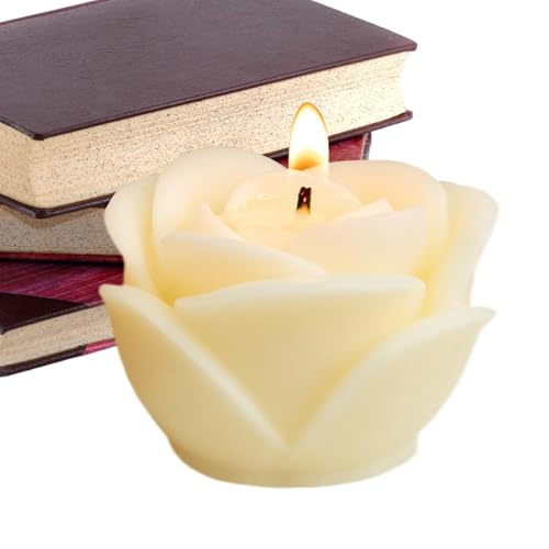 Flower Candle - Candela decorativa floreale, candela aromatica, elegante candela profumata alla rosa, fragranza rilassante per soggiorno, candela regalo per occasioni speciali, cera naturale ecologica