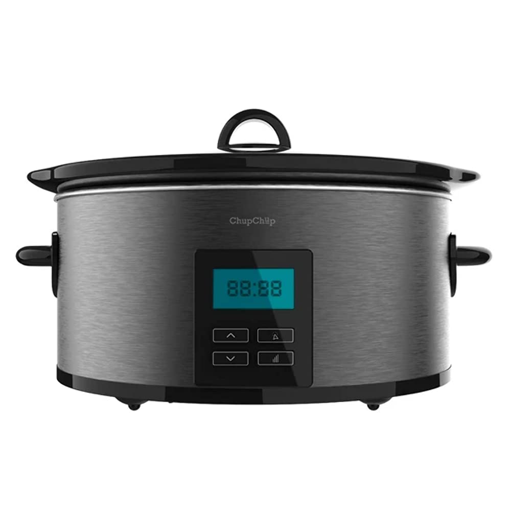 Olla de cocción lenta - Cecotec Chup Chup Matic, Cerámica, 5.5 l, Programable 24h, Temporizador, Inox