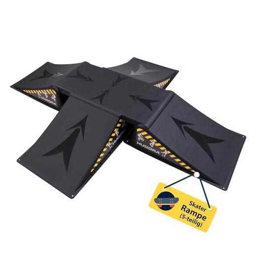 HUDORA Skaterrampe I 3-/5-teiliges Skateboard Rampenset für Hof & Garten I vielseitige Mini Skateboardrampe aus Kunststoff für Kinder & Jugendliche bis 60/80kg I Skatepark Equipment für Zuhause