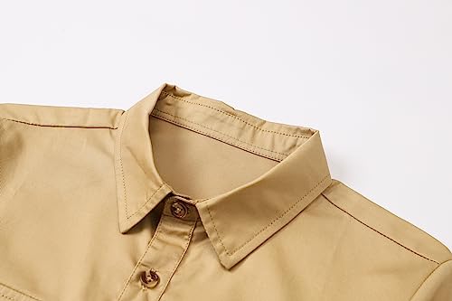Image of SANGTREE Summer Button Down Shirts Cottn Tops for Men Women Boy Girl
