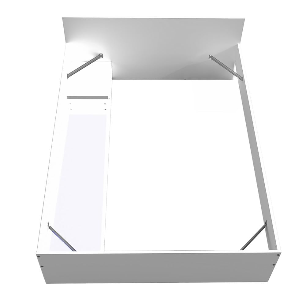 WEBER INDUSTRIES Lit Twist 140x190 + 1 Chevet + 1 tiroir/Blanc