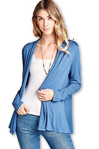 Image of Women Casual Open Front Long Sleeve Lightweight Softest Viscose Made from Bamboo Cardigan