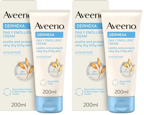 Aveeno Dermexa Daily Emollient Cream (1x 200ml), Emollient Cream Enriched with Triple Oat Complex and Ceramides for Sensitive Skin, Soothing Relief from Itchy, Dry Skin Prone to Eczema (Pack of 2) option