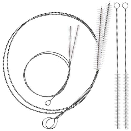 6Pcs Feeding Tube Brush, 32 Inch Bottle Cleaning Brush Small Pipe Cleaners for G Tube Peg Tube Test Tube Straw Brushes for Cleaning Keg and Fermenter Tube Hose - 0.5/0.8/1cm Diameter