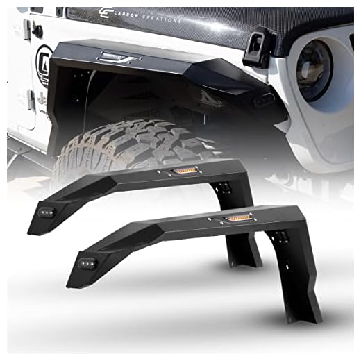 WolfX Front Fender Flares Fit for 2018-2022 Jeep Wrangler JL/JLU 2019-2022 Jeep Gladiator JT, Heavy Duty Steel Wheel Flares with LED Sequential Turn Signal Light for Wild Off-Road (Front 2PC)
