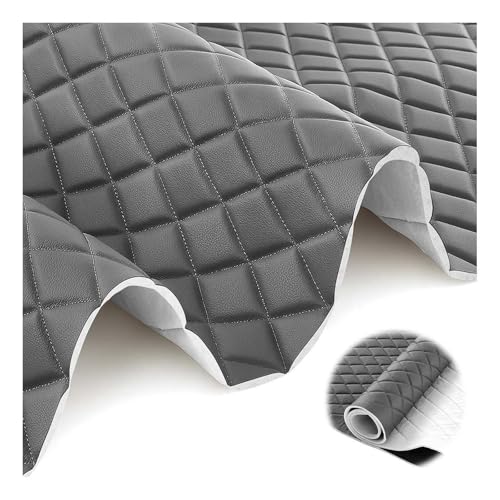 Tissu similicuir gris foncé au mètre haut de gamme pour réfection de meubles