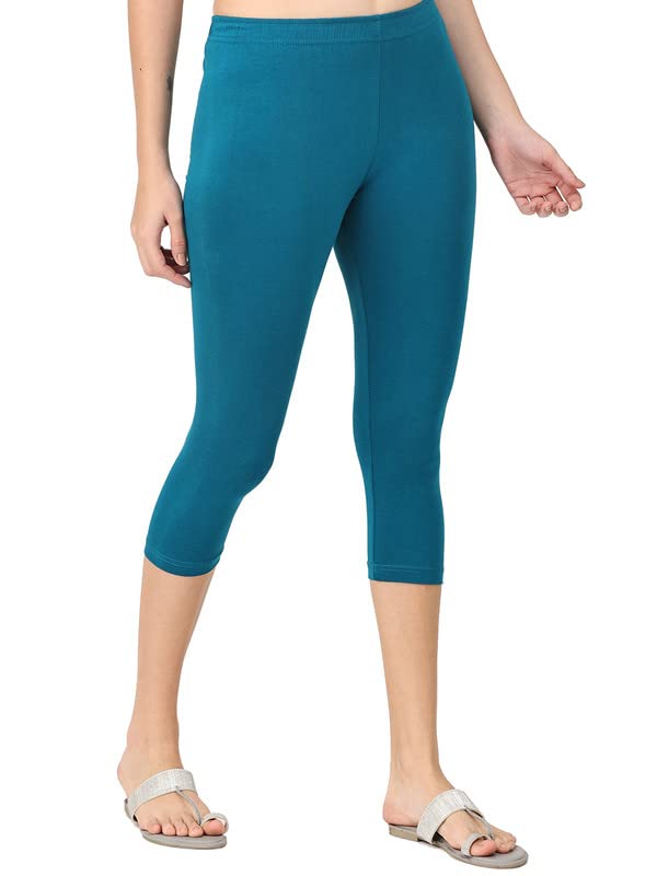Image of Robinbosky Premium Stretchable Cotton Capri Legging for Women | Suitable for Formal wear & Casual wear | High-End Elastic Makes. The Leggings Squat Proof and Durable for Travel, Yoga, & Workout.