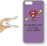 Bordes de color transparente iPhone 7 Plus - Funda Gel TPU con Dibujo Frases molones, Ref:279