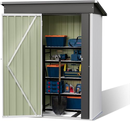 Image of Patiowell 5x3 FT Outdoor Storage Shed with Floor Frame, Small Metal Sheds