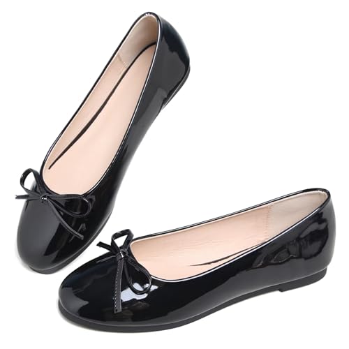 Image of TN TANGNEST Women's Velvet Flats Round Toe Ballet Shoes | Elegant Bowknot Flats Comfortable Casual Slip On Flats for Work