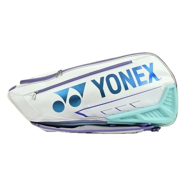 YONEX BA02326EX Expert Racquet Bag (6pcs) with Separate Shoe Compartment (White Purple Blue)