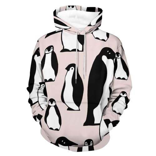 Sweat à capuche pingouin mignon pour homme et femme taille S