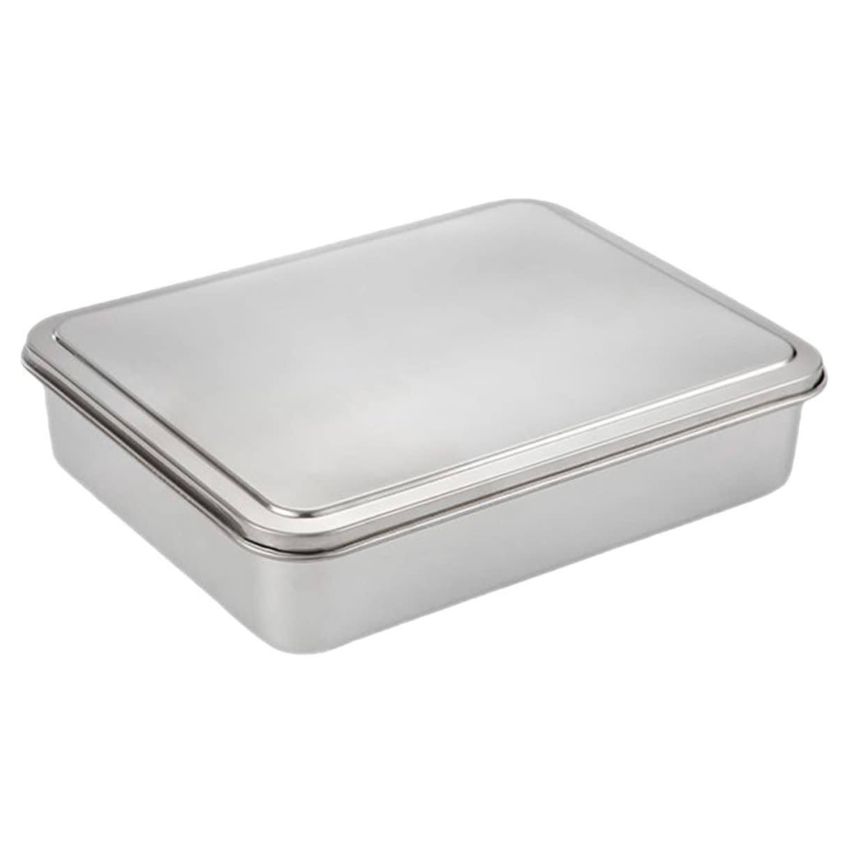 PRETYZOOM Teglia Grande Capacità per Tiramisù con Coperchio in Acciaio Inox per Conservare Dolci Freschi e Spuntini da Forno