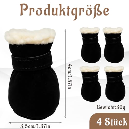 DqiUnaX Hundeschuhe Pfotenschutz Outdoor, 4 Paar wasserdichte Hundeschuhe Für Verletzungen, Hunde Schuhe Outdoor Für Kleine Hunde, Größe S (4 cm)