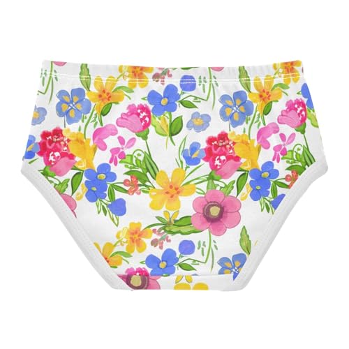 Cotton Toddler Underwear Floral Colorful Little Floral White Little Girl Panties Fun Briefs Girls Undies 2t2