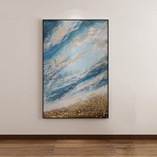 Tableau abstrait moderne bleu pour transformer un mur vide de bureau