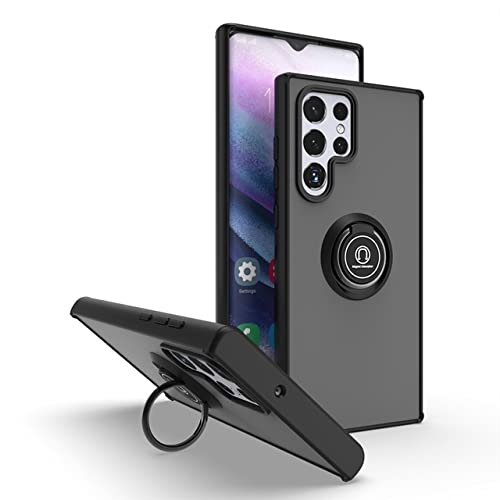 Coque Samsung M62 anti-chute avec bague de maintien magnétique noire