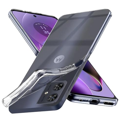 Image of Amazon Brand - Solimo Mobile Cover for Motorola Moto G54 5G / G64 5G (Silicon Super Clear Soft & Shockproof Back Case, Camera Protection), Transparent